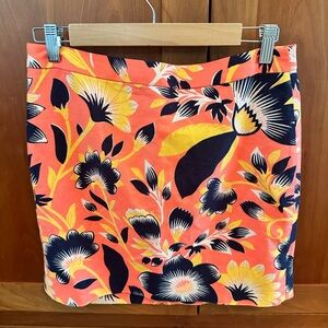 J. Crew miniskirt.  Tropical floral print.  Gorgeous, in wonderful condition!